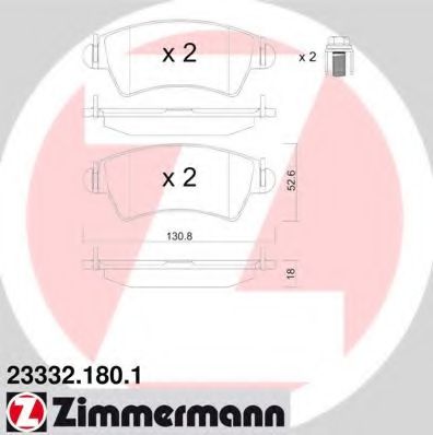 Imagine set placute frana,frana disc ZIMMERMANN 23332.180.1