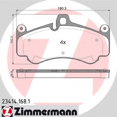 Imagine set placute frana,frana disc ZIMMERMANN 23414.168.1