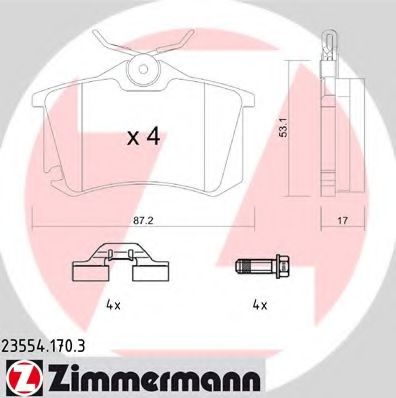 Imagine set placute frana,frana disc ZIMMERMANN 23554.170.3