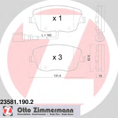 Imagine set placute frana,frana disc ZIMMERMANN 23581.190.2