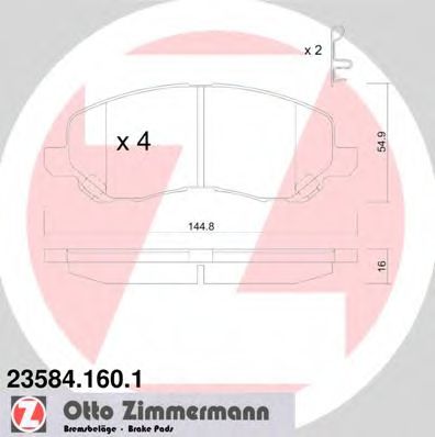 Imagine set placute frana,frana disc ZIMMERMANN 23584.160.1