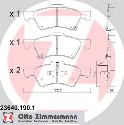 Imagine set placute frana,frana disc ZIMMERMANN 23640.190.1