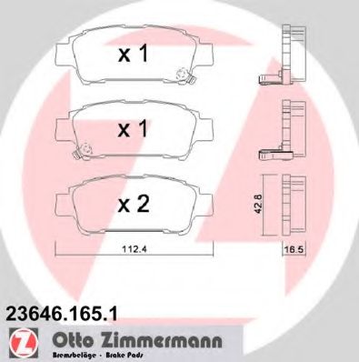 Imagine set placute frana,frana disc ZIMMERMANN 23646.165.1