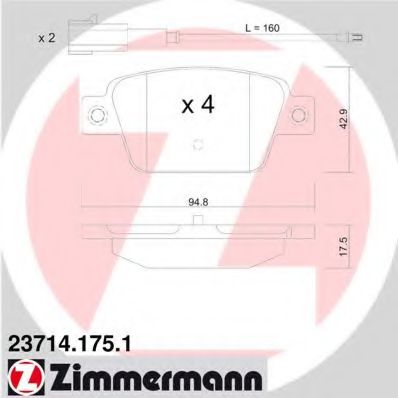 Imagine set placute frana,frana disc ZIMMERMANN 23714.175.1