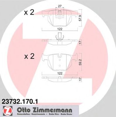 Imagine set placute frana,frana disc ZIMMERMANN 23732.170.1