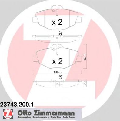 Imagine set placute frana,frana disc ZIMMERMANN 23743.200.1