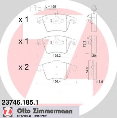 Imagine set placute frana,frana disc ZIMMERMANN 23746.185.1