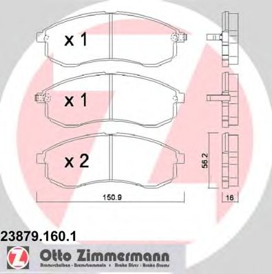 Imagine set placute frana,frana disc ZIMMERMANN 23879.160.1