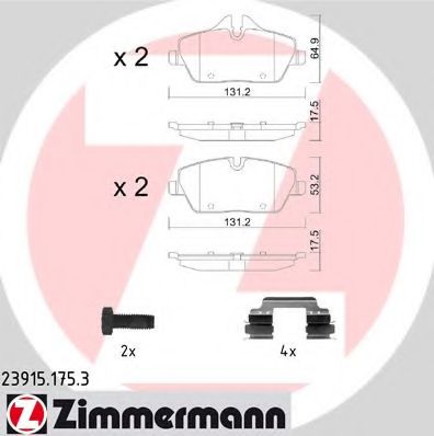 Imagine set placute frana,frana disc ZIMMERMANN 23915.175.3