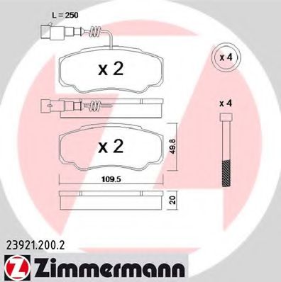 Imagine set placute frana,frana disc ZIMMERMANN 23921.200.2