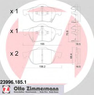 Imagine set placute frana,frana disc ZIMMERMANN 23996.185.1