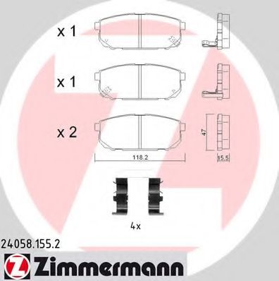 Imagine set placute frana,frana disc ZIMMERMANN 24058.155.2