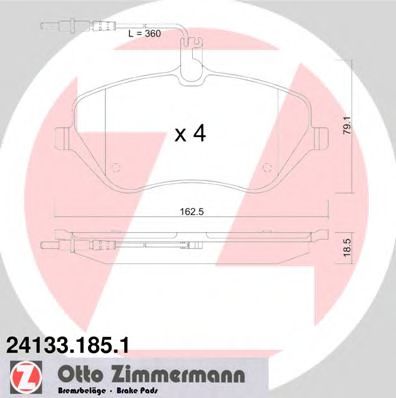 Imagine set placute frana,frana disc ZIMMERMANN 24133.185.1