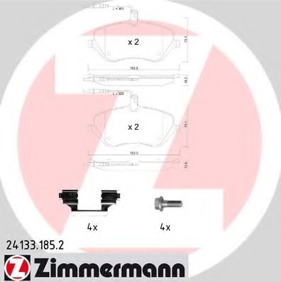 Imagine set placute frana,frana disc ZIMMERMANN 24133.185.2