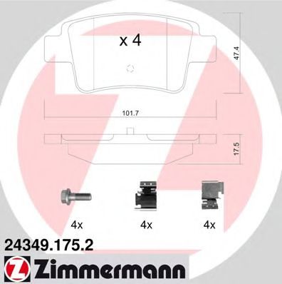 Imagine set placute frana,frana disc ZIMMERMANN 24349.175.2