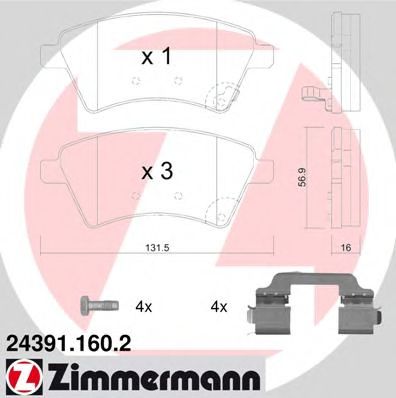 Imagine set placute frana,frana disc ZIMMERMANN 24391.160.2