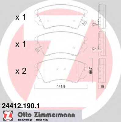 Imagine set placute frana,frana disc ZIMMERMANN 24412.190.1