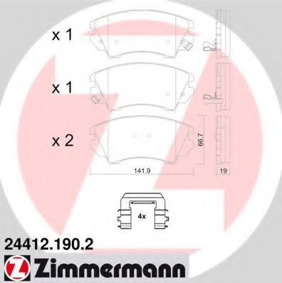 Imagine set placute frana,frana disc ZIMMERMANN 24412.190.2