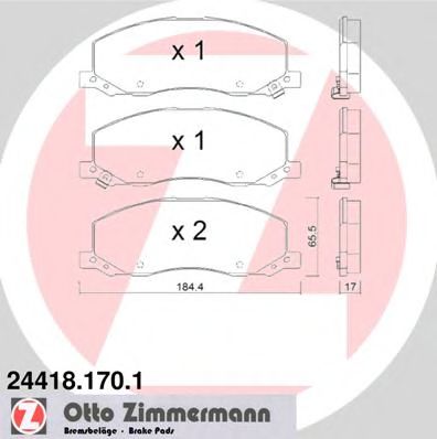 Imagine set placute frana,frana disc ZIMMERMANN 24418.170.1