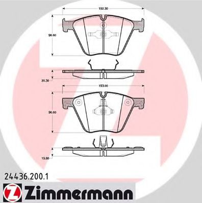 Imagine set placute frana,frana disc ZIMMERMANN 24436.200.1