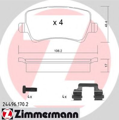 Imagine set placute frana,frana disc ZIMMERMANN 24496.170.2