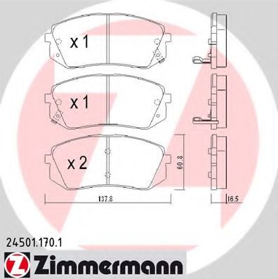 Imagine set placute frana,frana disc ZIMMERMANN 24501.170.1