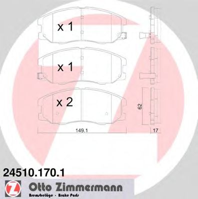 Imagine set placute frana,frana disc ZIMMERMANN 24510.170.1