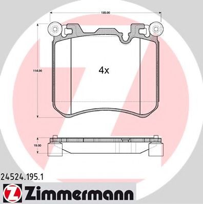 Imagine set placute frana,frana disc ZIMMERMANN 24524.195.1