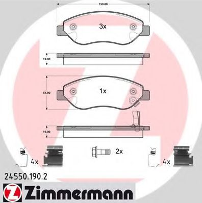 Imagine set placute frana,frana disc ZIMMERMANN 24550.190.2