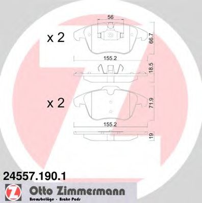 Imagine set placute frana,frana disc ZIMMERMANN 24557.190.1