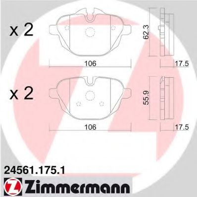 Imagine set placute frana,frana disc ZIMMERMANN 24561.175.1