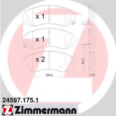 Imagine set placute frana,frana disc ZIMMERMANN 24597.175.1