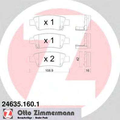 Imagine set placute frana,frana disc ZIMMERMANN 24635.160.1