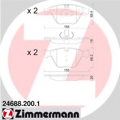 Imagine set placute frana,frana disc ZIMMERMANN 24688.200.1