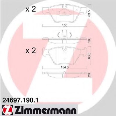 Imagine set placute frana,frana disc ZIMMERMANN 24697.190.1