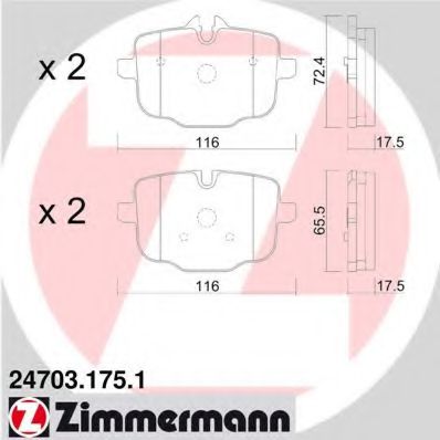 Imagine set placute frana,frana disc ZIMMERMANN 24703.175.1