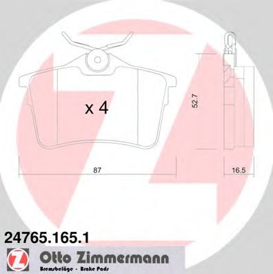 Imagine set placute frana,frana disc ZIMMERMANN 24765.165.1