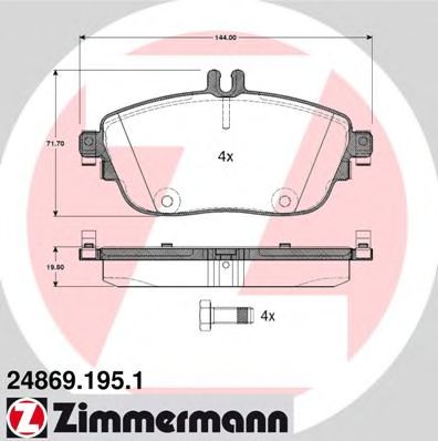 Imagine set placute frana,frana disc ZIMMERMANN 24869.195.1