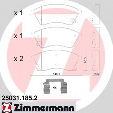 Imagine set placute frana,frana disc ZIMMERMANN 25031.185.2