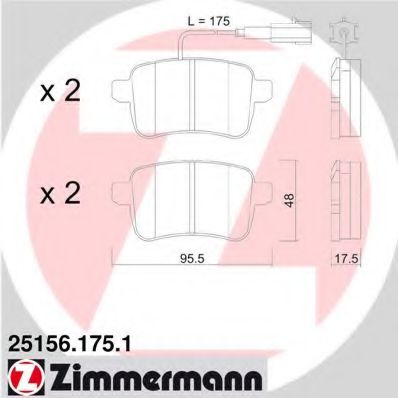 Imagine set placute frana,frana disc ZIMMERMANN 25156.175.1