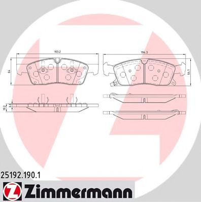 Imagine set placute frana,frana disc ZIMMERMANN 25192.190.1