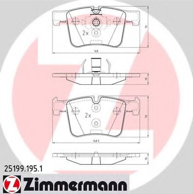 Imagine set placute frana,frana disc ZIMMERMANN 25199.195.1