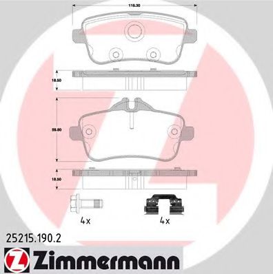 Imagine set placute frana,frana disc ZIMMERMANN 25215.190.2