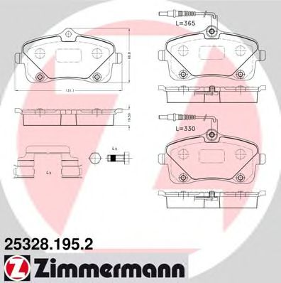 Imagine set placute frana,frana disc ZIMMERMANN 25328.195.2