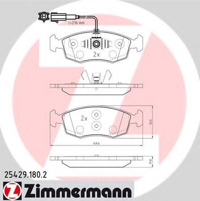 Imagine set placute frana,frana disc ZIMMERMANN 25429.180.2