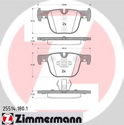 Imagine set placute frana,frana disc ZIMMERMANN 25514.180.1