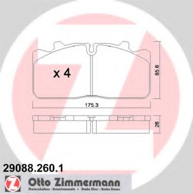 Imagine set placute frana,frana disc ZIMMERMANN 29088.260.1