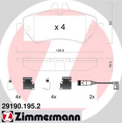 Imagine set placute frana,frana disc ZIMMERMANN 29190.195.2