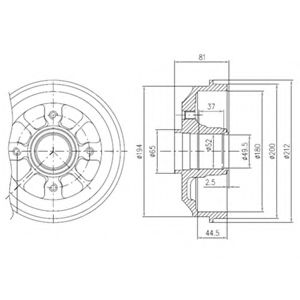 Imagine Tambur frana DELPHI BFR282