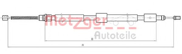 Imagine Cablu, frana de parcare METZGER 10.4566